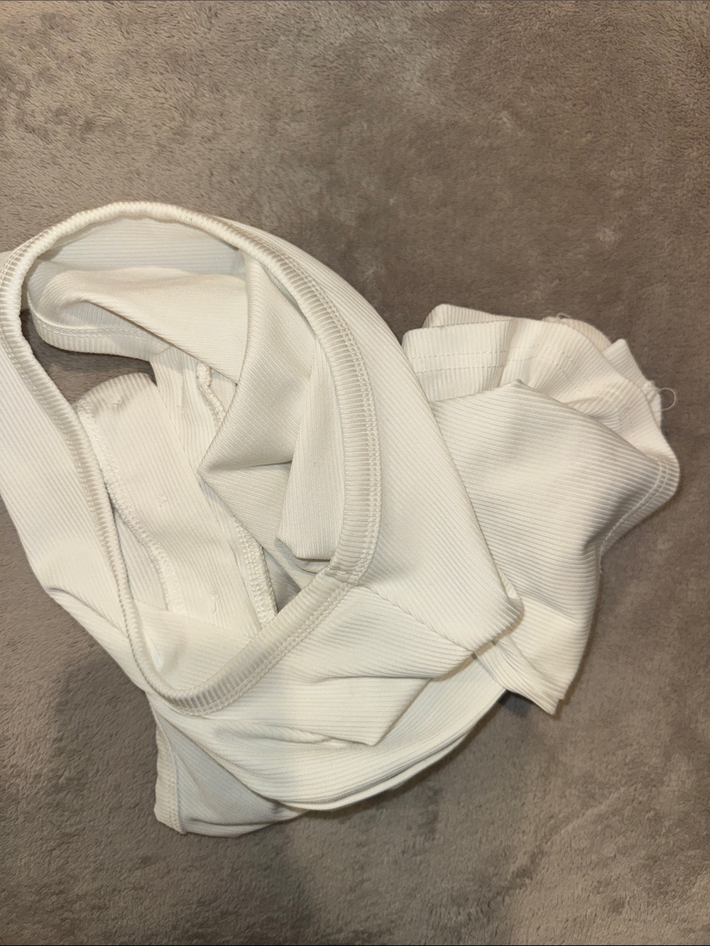 Women’s White Ribbed Button-Front Tank Top - Picture 4 of 4